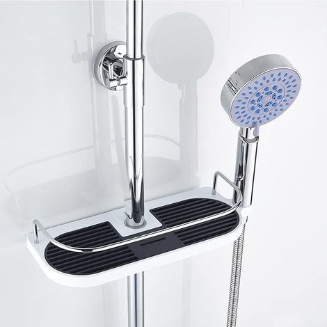 Tablette de douche sans perçage pour rail de douche - Organisateur de shampooing pour rail de 22mm - 25mm - 1pc (1/4)