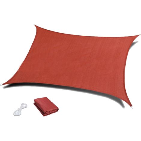 Rechteckiges Sonnensegel 3 x 3 m, UV-Schutz für Terrasse, Garten, Rasen, Outdoor-Aktivitäten, Farbe Terrakotta