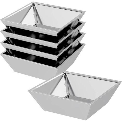 Jardinière Cache-pot de jardin 5 pcs Argent 50 x 50 x 15 cm (1/5)