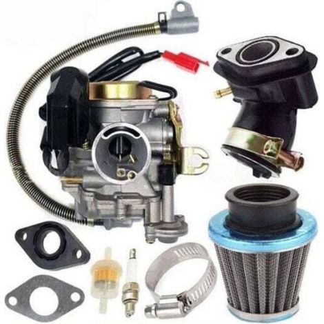 Carburateur GY6 - 50 CC 4 Temps - Pour Scooter 49 CC 50 CC 80 CC - Diamètre Admission 18 MM - Avec Collecteur D'admission - 1 Pièce (1/5)