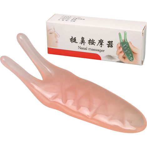 Lame de Gua Sha Visage Massage Rounded Coins Nez Étroit Outil de Râpage pour Femme Rose (1/5)