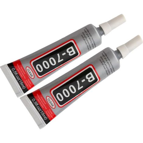 Colle adhésive - JUANIO - B7000 - Transparent - Extra forte et flexible - Lot de 2 × 15 ml (1/5)