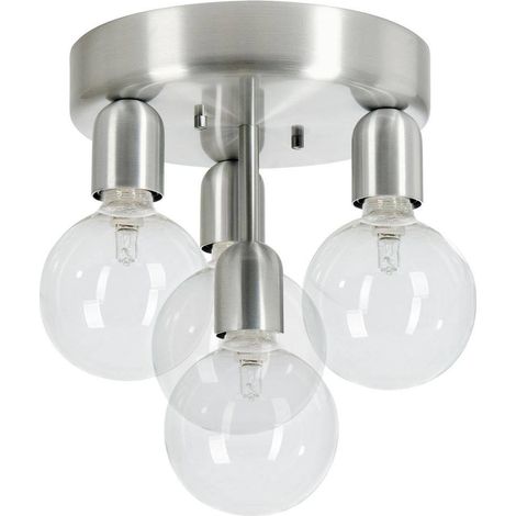 Belid Regal - Plafonnier Globe à 4 Lumières, Aluminium Brossé, Sol, E27