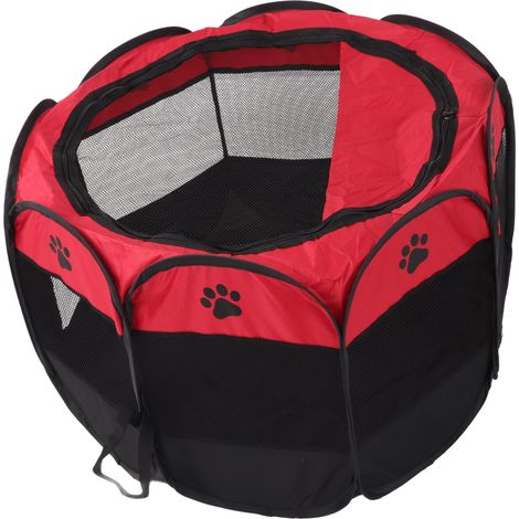 Parc pour animaux de compagnie en tissu Oxford, amovible, lavable et imperméable, 8 côtés, tente pour chiens, chats, chiots, lapins et hamsters, 67 x 67 x 46 cm / 26,5 x 26,5 x 18 pouces (1/5)