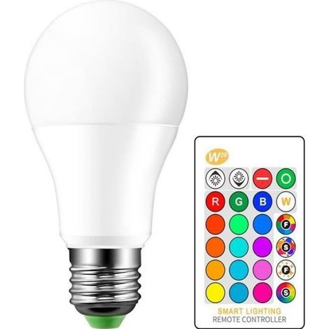 Ampoule LED E27 10W RGBW Lampe Couleur Changement Blanc chaud (1/4)