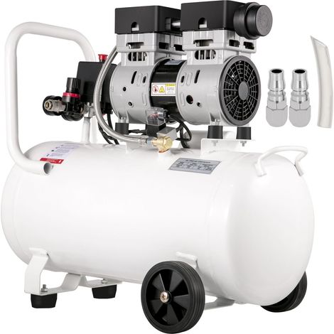 Compresseur d'air 41,6 L, silencieux, 1 CV, sans huile, réservoir en acier 750 W, 8 bar, portable pour réparations domestiques et gonflage de pneus. (1/5)