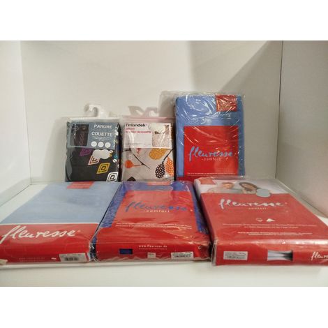 Lot de 6 - FLEURESSE ET FINLANDEK - Linge de lit premium - Coton Mako et Jersey extensible - Confort hôtelier - Voir photos (1/4)