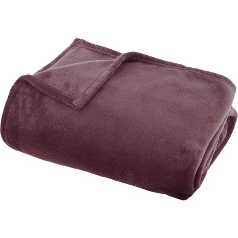 Plaid en Flanelle Uni "Ollis" 130x180cm Violet
