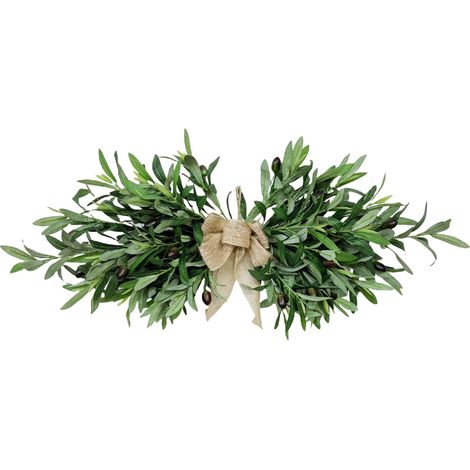 Guirlande En Feuilles D'olivier - Branches Réalistes Avec Accents Floraux De Printemps - Décor Mur Porte Arche De Mariage Fenêtre Jardin Intérieur Extérieur - 1 Pièce (1/5)