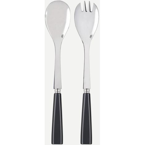 Couverts à salade 2 pièces 26 cm Icon Acier inoxydable et acrylique Passe au lave-vaisselle Gris foncé