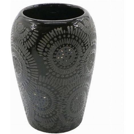 Cleafe - Bicchiere Portaspazzolini Con Motivo Etnico Nero Accessori Arredo Da Bagno 79964 - (1/2)