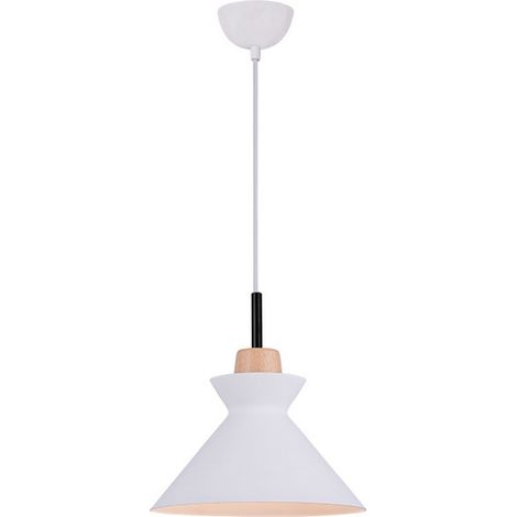 LAMPADARIO A SOSPENSIONE Zambelis BIANCO E DECORAZIONE IN LEGNO (1/2)