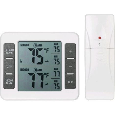 [NIEMALS VERWENDET] 1 Stück kabelloses Thermometer für Kühl- und Gefrierschrank mit 1 Sensor – Min./Max. akustischer Alarm