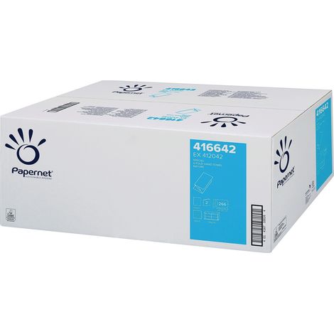 Essuie-mains pliés Papernet ( 9000469125 ) 2 couches blanc