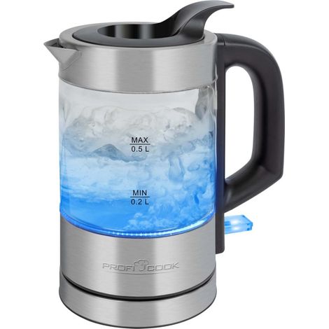 ProfiCook PC-WKS 1228G Wasserkocher Glas Edelstahl 0,5L (1/4)