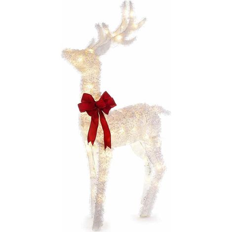 Renna Natalizia Gigante con Luci Led Altezza 1,33 Metri Decorazione Natalizia Luminosa per Vetrine e Negozi Addobbi Natalizi per la Casa (1/4)
