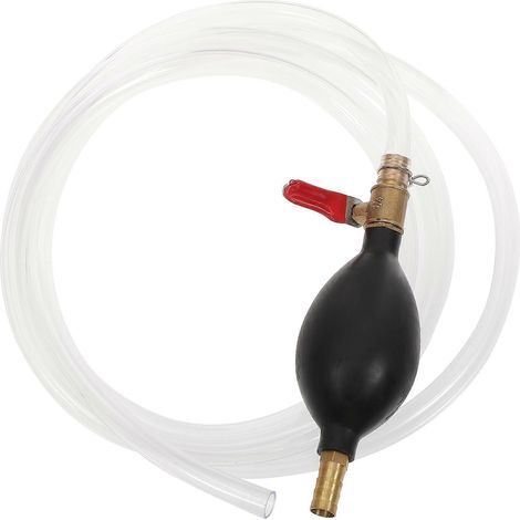 Manueller Saugschlauch für Dieselpumpe, 10 mm, mit Luftkammer und Kraftstoffleitung (weiß) – 200 x 1 cm – Schwarz (1/3)
