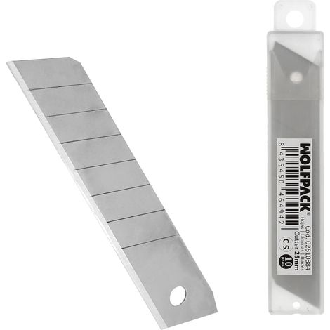 Hoja Cutter 18 mm. (Estuche 10 Piezas) Acero al Carbono. (1/5)