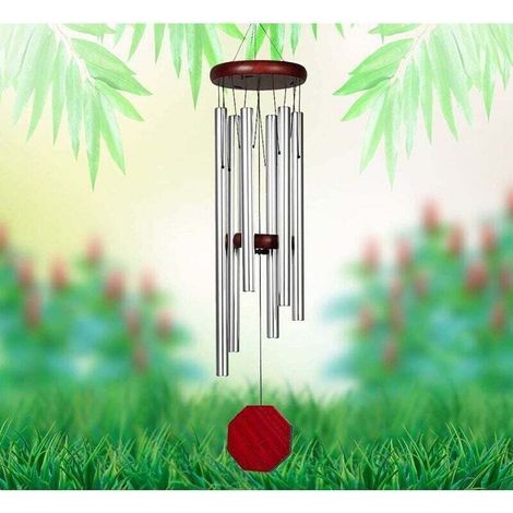 Windspiele mit beruhigendem und entspannendem Klang, 6-teiliges Set aus Aluminiumrohren, für den Außenbereich, geeignet für Haus, Garten, Hof, Balkon und als Innendekoration. (1/5)