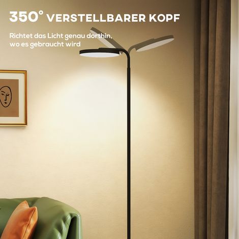 Lampadaire LED avec télécommande magnétique, flexible et orientable, métal noir (1/5)
