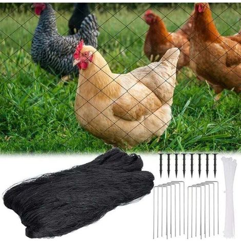 Filet anti-oiseaux de 7,6 x 15,2 m avec maille carrée de 2,5 cm, filet de jardin réutilisable pour poulailler, filet de volaille en nylon pour clôture de cerf pour protéger les arbres fruitiers de lég (1/5)