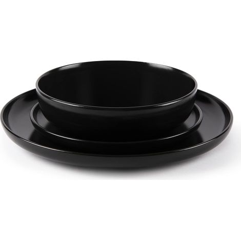 Excelsa 65861, Nordic Servizio Tavola 12 Pezzi, Ceramica, Nero (1/4)