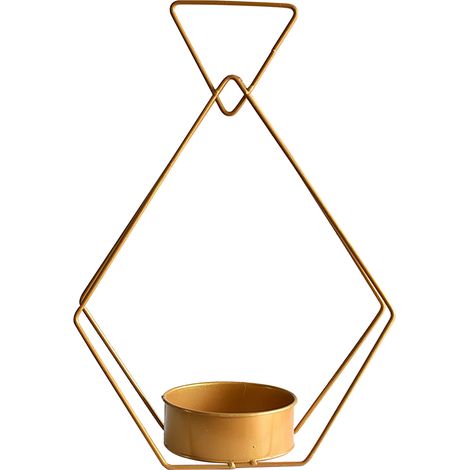 Panier Fleurs Métallique Portable Géométrique - Support Moderne pour Plantes en Fer Doré - Dimensions Adaptables pour Décor d'Intérieur/Extérieur (1/5)