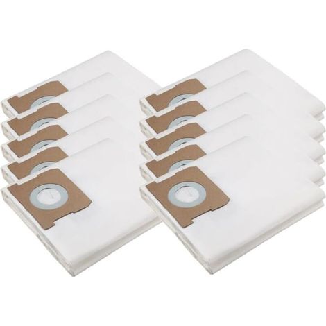 Staubsaugerbeutel, 10er-Packung Ersatz-Fleecefilterbeutel, kompatibel mit Kärcher WD1 (ersetzt Teilenummern 2.863-297.0), mit blockierender Belüftungsschicht, für Staub (1/3)