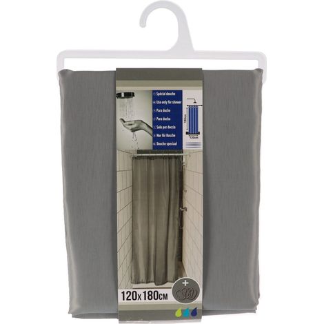 Rideau spécial douche Gris 120 x 180 cm anneaux inclus - TENDANCE (1/3)