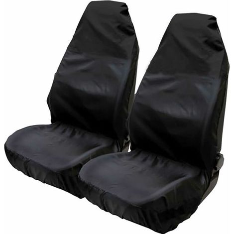 Universal Waterproof Nylon Front Car Seat Protectors 75 x 55 x 55 cm (Set of 2) Black (1/5)