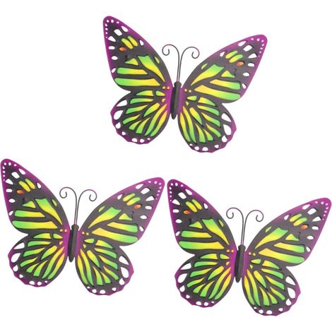 3pièces Décoration Murale Fer Avec Colorés Ornement Design Pour Salon Bureau Et Jardin Installation Facile Décor Naturel Et Charmant Accessoire De Maison Élégant (1/5)