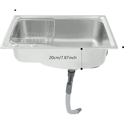 Edelstahlspüle, Einzelbecken, robuste Bauweise, Silber (1/2)