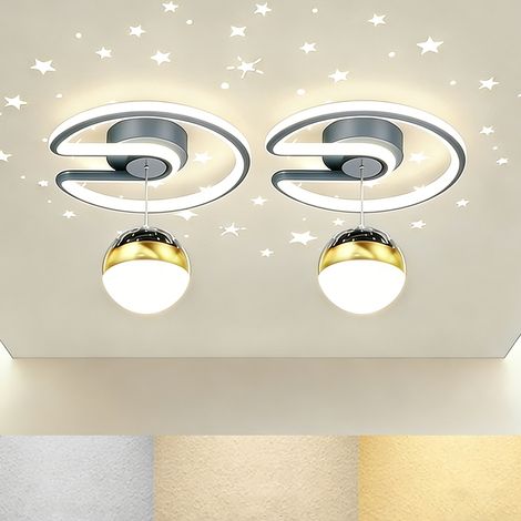 2Petit plafonnier LED, Ø 24 cm, lampe projecteur intérieure, 3000K/4500K/6000K, pour dressing/escalier/couloir, suspension, veilleuse,Suspension (1/4)