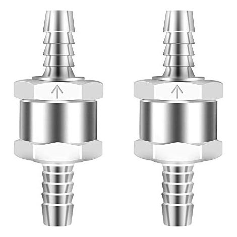 CCYKXA (59 × 7,9 × 5,9 mm) Rückschlagventil, 2 Stück, 8 mm Kraftstoffventil aus Aluminiumlegierung, Einweg-Rückschlagventil für Benzin-Diesel-Vergaser-Niederdruck-Kraftstoffsysteme (1/4)