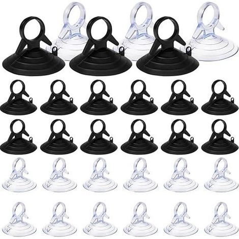 60 Pièces Ventouse pare Soleil, 45mm Ventouse Sans Crochets Ventouse, PVC Ventouses Mini Ventouse Transparente et Noire Ventouse, Ventouse pour Vitre, Salle de Bain Pare Brise Voiture Pare-Solei (1/5)