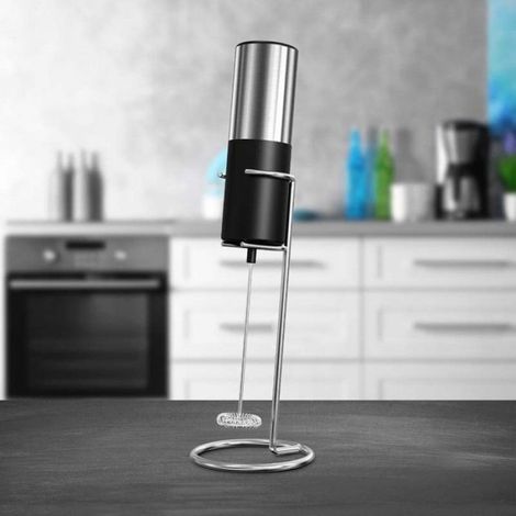 Mousseur À Lait Électrique - Mixeur Plongeant En Acier Inoxydable - Pour Café Et Thé - 1 Pièce (1/5)