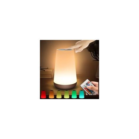 Veilleuse USB rechargeable – télécommande – 13 couleurs – tactile – acrylique blanc (1/5)