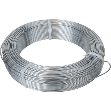 Fil de tension en acier galvanisé pour grillage ou - 50 m x 2.4mm Ø - Gris - Linxor (1/4)