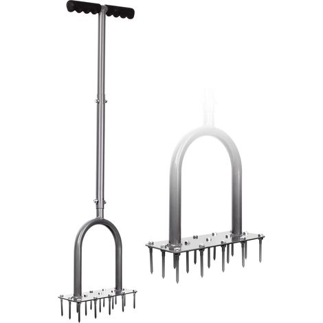 Aérateur de pelouse en métal Manuel pour déchaumer la pelouse avec 15 Pointes en Fer, Outils d'aérateur d'herbe pré-assemblés pour Cour, aération de pelouse, Outil de Jardin (1/5)