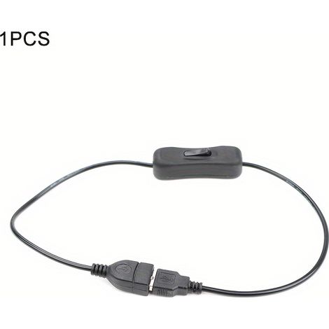 Câble rallonge et commutateur USB mâle vers femelle – Contrôle marche/arrêt, 1.6ft/0.5m, idéal pour bandes LED, ventilateurs, PC, noir, 1 pièce (1/5)