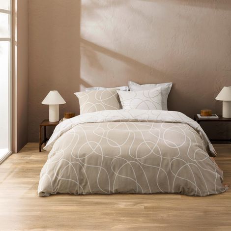 Parure de Lit 100% Coton – Housse de Couette et Taie d’Oreiller – Fermeture Pressions – Imprimé Clara – Certifiée Oeko-TEX - 240x220cm (1/3)