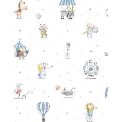 papier peint l'univers du cirque bleu - Sanders & Sanders (1/3)