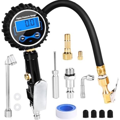 Manomètre de pression des pneus 200 PSI pour voiture, moto et vélo (1/5)