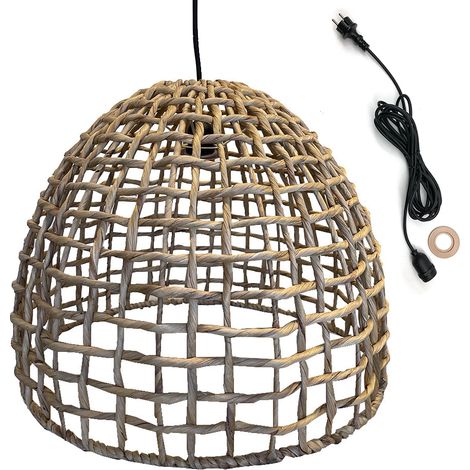 Suspension d'extérieur avec câble AMADEO Beige Fibre naturelle H38cm (1/5)