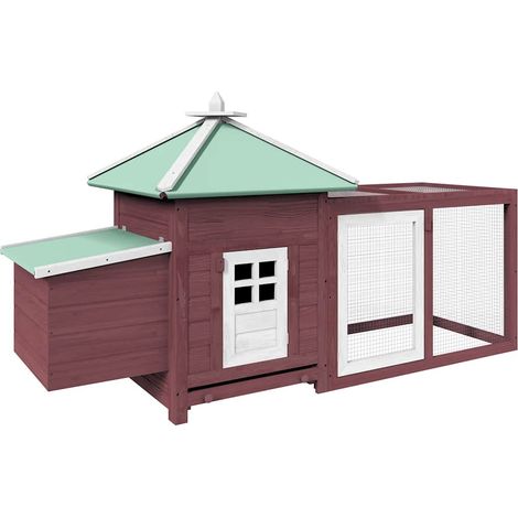 Maison Exclusive - Hühnerstall mit Legenest Mokka 190x72x102 cm T