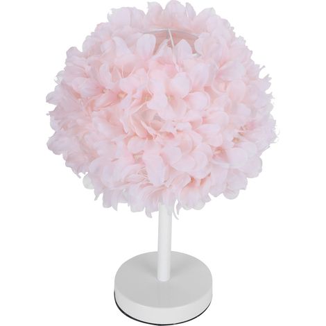 Lampe de chevet fleur rose clair - Décoration de table de nuit et bureau - Alimentation 110-240V EU (1/5)