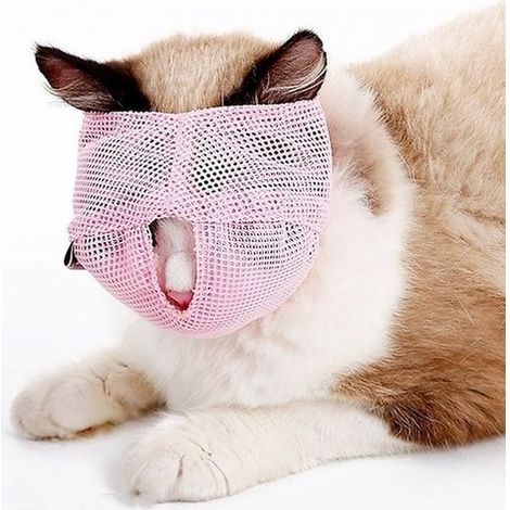 Anti-Bite Cat Mouth Multifonctionnel Respirant Mesh Cat Travel Tool Bath Toilettage Supplies Cat Bath Pet Supplies 1pcs (1/5)