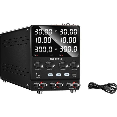 Fuente de alimentación de laboratorio, doble canal, opciones de salida versátiles, 30 V 10 A, doble canal (1/2)