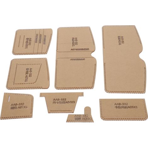 Gabarit acrylique pour portefeuille court, pochoir pour la fabrication de sacs à main, modèle DIY, outil transparent pour le travail du cuir (1/5)