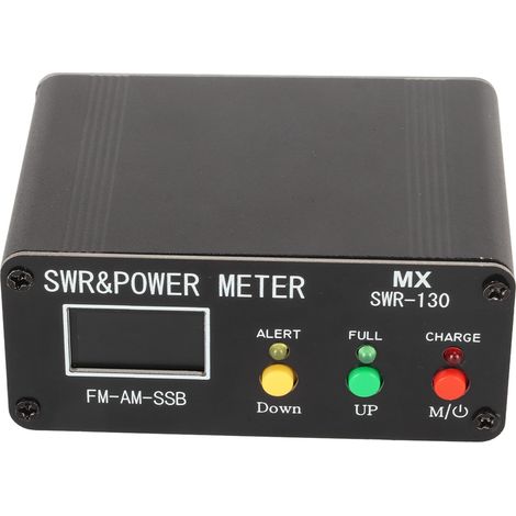 wattmètre SWR, mesureur d'ondes stationnaires 1,8 MHz-50 MHz, PWR, mesureur SWR ondes courtes 0,5 W-120 W, wattmètre SWR avec écran couleur OLED, FM AM SSB, batterie 1000 mAh, chargement USB-C avec vo (1/5)